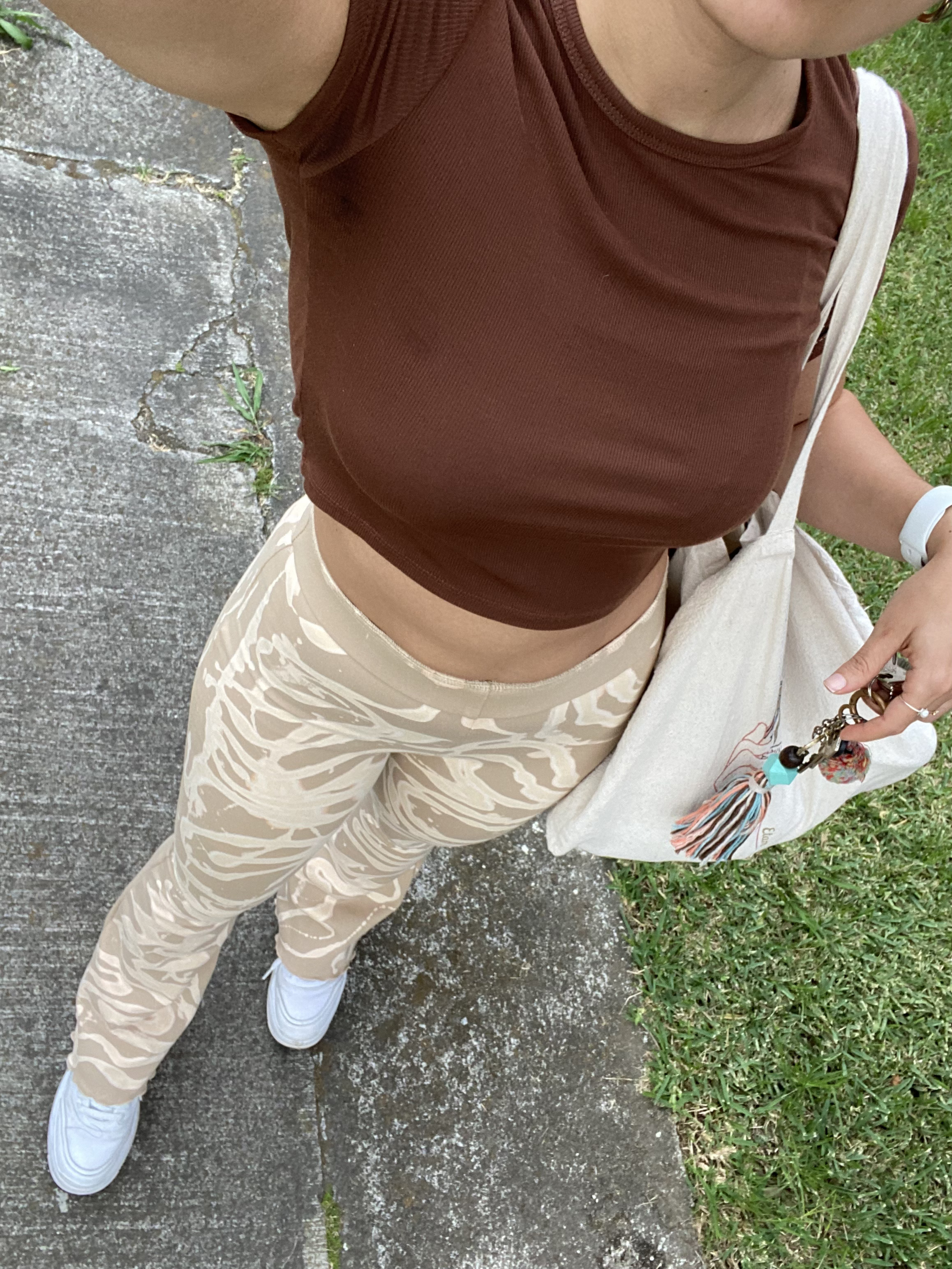 Pantalon Campana Beige Swirl – foto 7